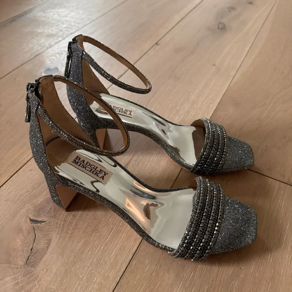 Badgley Mischka Brand Kameryn Open-Toe Block Heel 8 1/2